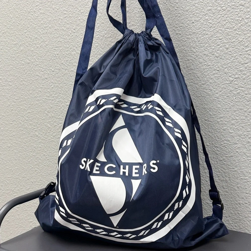 Skechers Blue and White Drawstring Bag